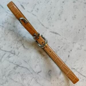 Coldwater Creek Vintage Croc Embossed Leather Belt Western Size Large